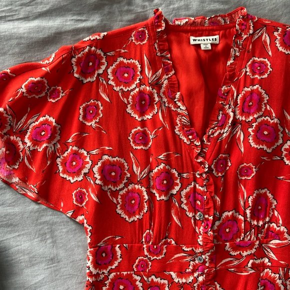 Whistles Red Midi Dress - Picture 2 of 3